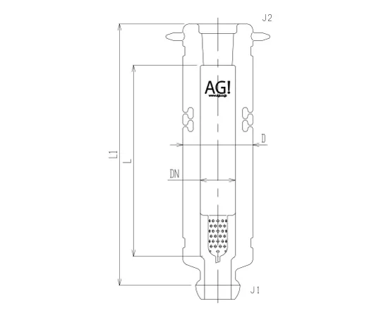 62-2108-33　［Discontinued］Packed Tower with Vacuum Jacket Plating/Slit Included　3506P-25-500-J4L-P