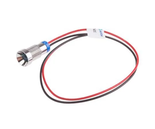 63-7761-09　RS PRO Blue Indicator, 2 V dc, 8mm Mounting Hole Size, Lead Wires Termination, IP67　723-9319