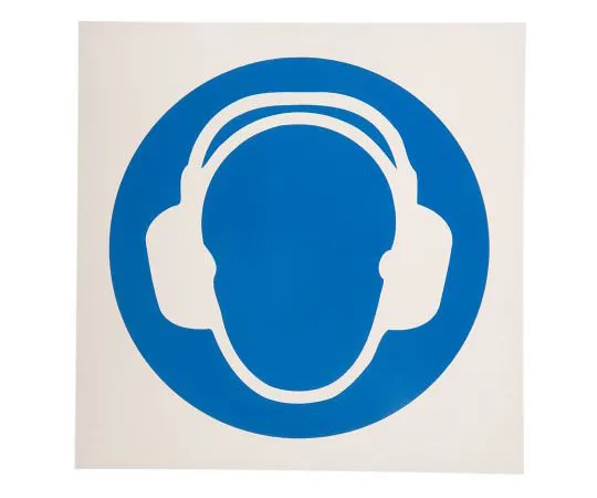 63-8018-79　RS PRO Plastic Mandatory Wear Ear Protection Sign with Pictogram Only, 200 x 200mm　813-4580