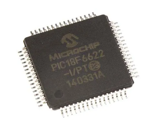 63-7777-98　Microchip, 8bit PIC Microcontroller, 40MHz, 1.024 kB, 64 kB Flash, 64-Pin TQFP　PIC18F6622-I/PT