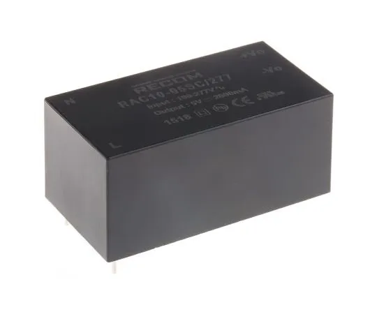 63-7967-23　Recom 10W 1 Output Embedded Switch Mode Power Supply SMPS, 2A, 5V dc Encapsulated　RAC10-05SC/277