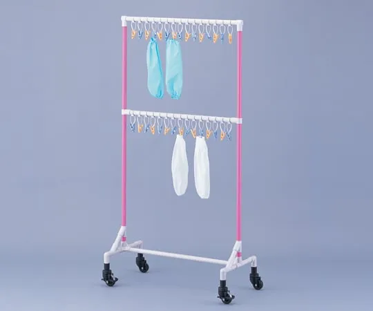 2-7344-01　［Discontinued］Antibacterial Arm Cover Hook For 30 People Pink 868 x 430 x 1690mm