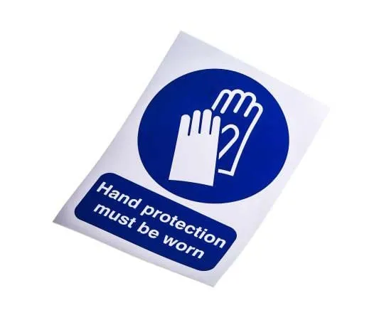 63-7815-93　RS PRO Vinyl Mandatory Protective Gloves Sign with English Text, 210 x 148mm　763-2017