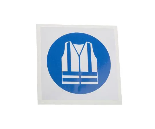 63-8018-53　RS PRO Vinyl Mandatory High Visibility Clothing Sign with Pictogram Only, 100 x 100mm　813-4495