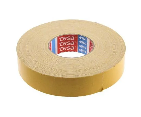 63-7817-71　Tesa 4964 White Double Sided Cloth Tape, 38mm x 50m, 0.39mm Thick　4964 50mx38mm