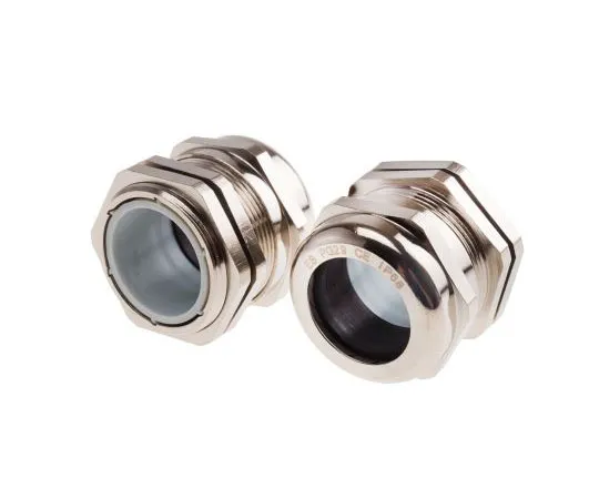 63-8035-65　RS Pro PG29 Cable Gland With Locknut, Nickel Plated Brass, IP68　831-9068