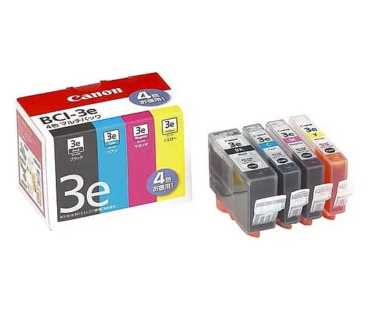 61-0515-19　［Discontinued］Canon Genuine Ink Cartridge BCI-3E/4MP 4 Colors Multi-Pack　1776B001