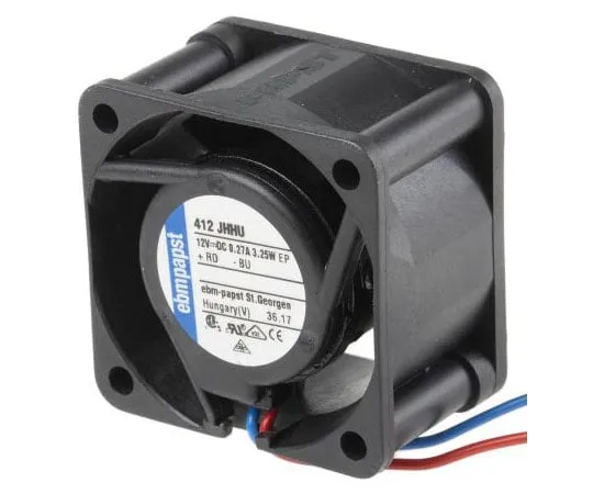63-7966-03　ebm-papst 400J Series Axial Fan, 40 x 40 x 25mm, 24m³/h, 3.3W, 12 V dc, IP54　412JHHU
