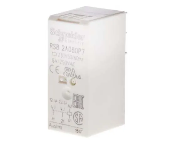 63-7788-22　Schneider Electric RSB Series 230V ac PCB Mount Interface Relay Module, DPDT　RSB2A080P7