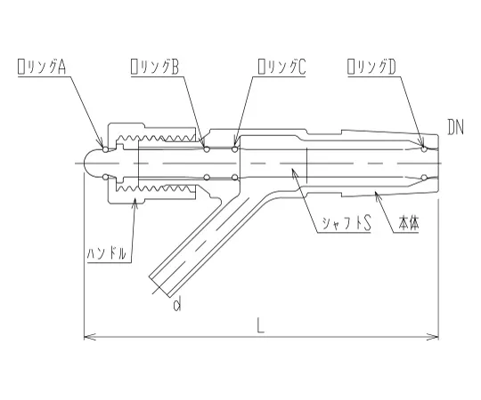 62-2115-36　［Discontinued］Flush Valve Glass Shaft　3960-01