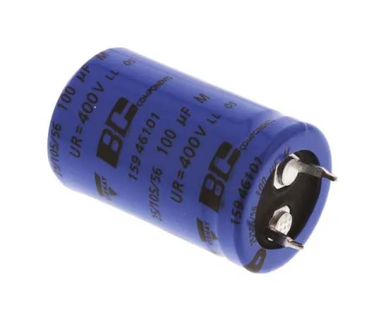 63-7798-08　Vishay 100μF 400V dc Aluminium Electrolytic Capacitor, Through Hole 22 (Dia.) x 35mm +105°C 22mm 10mm　MAL215946101E3