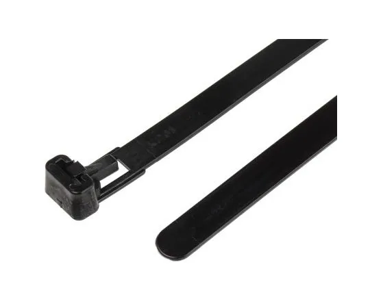 63-8013-41　RS PRO Black Nylon Releasable Cable Tie, 250mm x 7.6 mm　811-1619