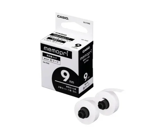 62-1061-44　［Discontinued］Casio Memopri Label Tape 9mm Width (White)　XA-9WE