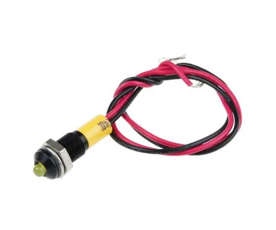63-7760-69　RS PRO Yellow Indicator, 24 V dc, 6mm Mounting Hole Size, Lead Wires Termination, IP67　722-7883