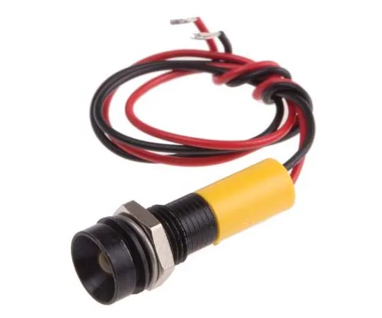63-7761-40　RS PRO Yellow Indicator, 24 V dc, 8mm Mounting Hole Size, Lead Wires Termination, IP67　723-9517