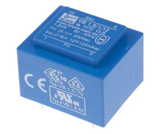 63-7770-43　12V ac 1 Output Through Hole PCB Transformer, 1.5VA　VB 1,5/1/12