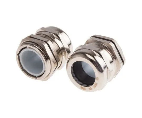 63-8035-64　RS Pro PG21 Cable Gland With Locknut, Nickel Plated Brass, IP68　831-9065