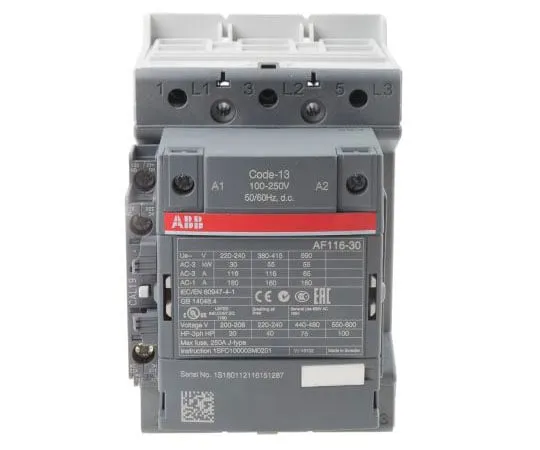 63-8000-68　ABB 3 Pole Contactor, 160 A, 230 V ac Coil, AF Range, 3NO, 55 kW　1SFL427001R1311  AF116-30-11-13