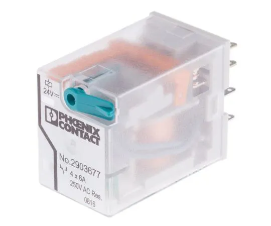 63-7991-95　Phoenix ContactREL-IR4/LDP- 24DC/4X21 4PDT Non-Latching Relay PCB Mount, 24V dc Coil, 16A　2903677