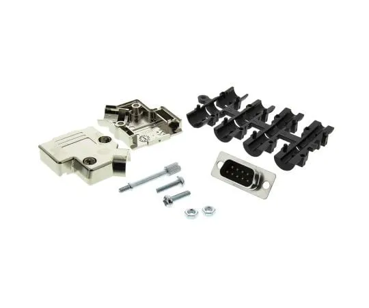 63-7951-94　45 ° 9 Way D-Sub Plug Connector Kit With D-sub Plug Connector, Hood, Inserts, UNC 4-40 Thumb Screws　MHD45PK9-DB9P-K
