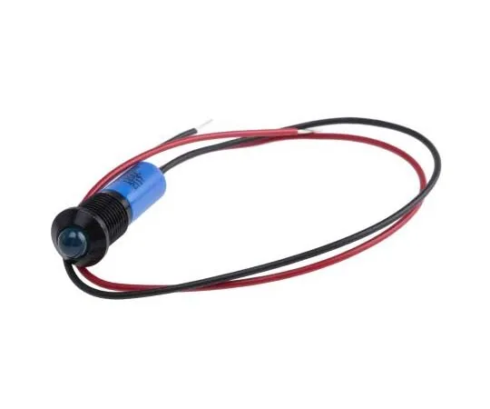 63-7761-43　RS PRO Blue Indicator, 12 V dc, 8mm Mounting Hole Size, Lead Wires Termination, IP67　723-9533