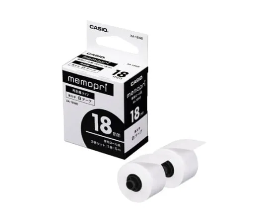 62-1061-54　［Discontinued］Casio Memopri Label Tape 18mm Width (White)　XA-18WE