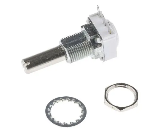 63-7987-05　Vishay 1 Gang Rotary Cermet Potentiometer with a 6 mm Dia. Shaft, 1MΩ, ±10%, 0.12W, Linear P11S1V0FLSY00105KA　P11S1V0FLSY00105KA