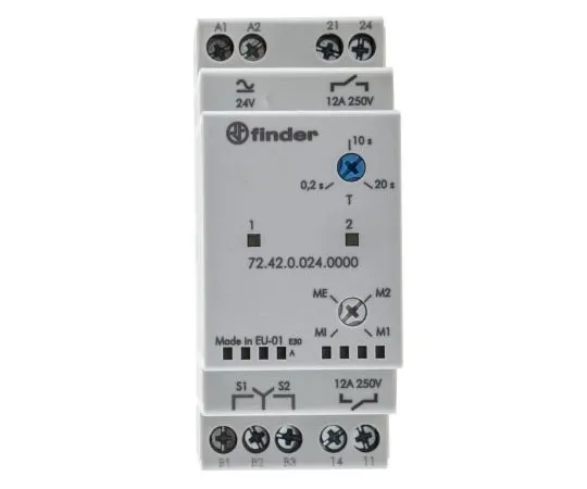 63-7983-31　Finder 72 Series MultiFunction Monitoring Relay With DPST Contacts, 24 V dc　72.42.0.024.0000