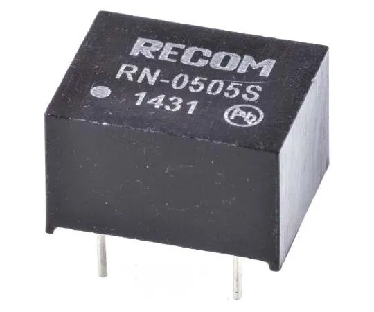 63-7772-29　Recom RN 1.25W Isolated DC-DC Converter Through Hole, Voltage in 4.5 → 5.5 V dc, Voltage out 5V dc　RN-0505S