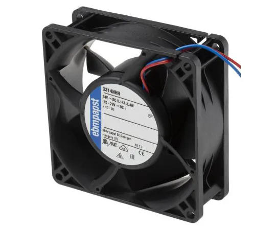 63-8052-65　ebm-papst 3300N Series Axial Fan, 92 x 92 x 32mm, 107m³/h, 3.5W, 24 V dc　3314NHH