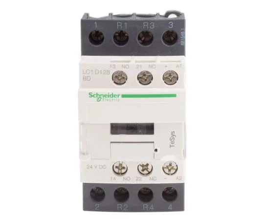 63-7791-23　Schneider Electric 4 Pole Contactor, 25 A, 24 V dc Coil, TeSys D, 2NO/2NC　LC1D128BD