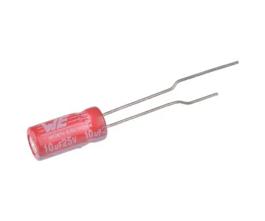 63-8037-19　Wurth Elektronik 10μF 25V dc Aluminium Electrolytic Capacitor, Through Hole 5 (Dia.) x 11mm +105°C 5mm 2mm　860160472001