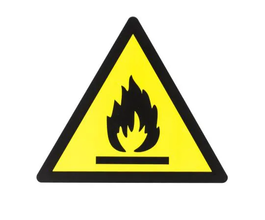 63-8018-76　RS PRO Flammable Sign, Black/Yellow/White Plastic　813-4570