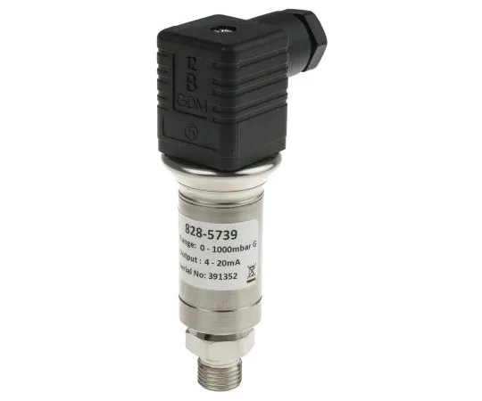 63-8033-38　RS PRO Gauge for Oil, Water Pressure Sensor, 1000mbar Max Pressure Reading , 9 → 32 V dc, BSP 1/4, IP65　828-5739