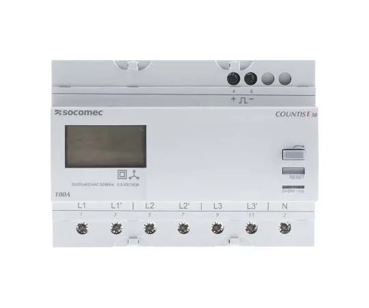 63-7732-74　Socomec Countis E30 LCD Digital Power Meter, 7-Digits, 3 Phase , Class 1 (EN62053-21), Class B (EN50470) Accuracy　4850 3005
