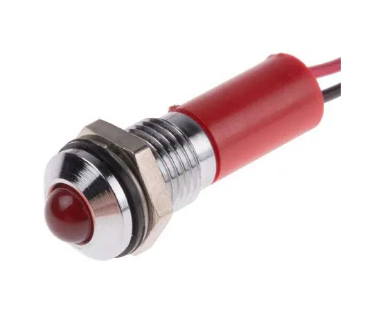 63-7761-28　RS PRO Red Indicator, 12 V dc, 8mm Mounting Hole Size, Lead Wires Termination, IP67　723-9448