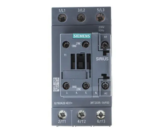 63-8051-91　Siemens 3 Pole Contactor, 40 A, 230 V ac Coil, SIRIUS Innovation, 3NO, 18.5 kW　3RT2035-1AP00