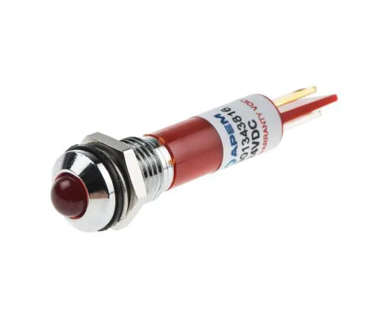 63-8037-06　RS PRO Red Indicator, 24 V dc, 8mm Mounting Hole Size, Faston, Solder Lug Termination, IP67　838-5548