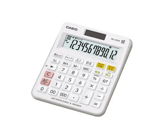 62-1061-78　［Discontinued］CASIO Check Recalculation Calculator Mini Just Type　MJ-120W-N
