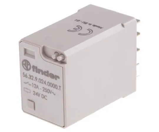 63-7999-87　Finder56 Series DPDT Non-Latching Relay Plug In, 24V dc Coil, 12A　56.32.9.024.0000T
