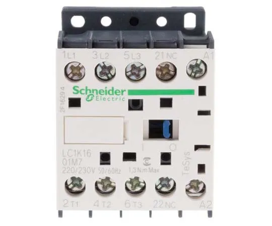 63-7792-17　Schneider Electric 3 Pole Contactor, 16 A, 230 V ac Coil, TeSys K, 3NO　LC1K1601M7