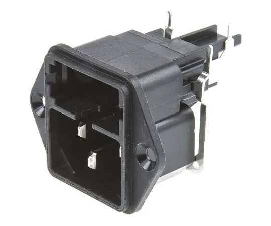 63-7769-67　Schurter C14 Right Angle Panel Mount IEC Plug Male, 10A, 250 V ac, F*** Size 5 x 20mm　4301.3211