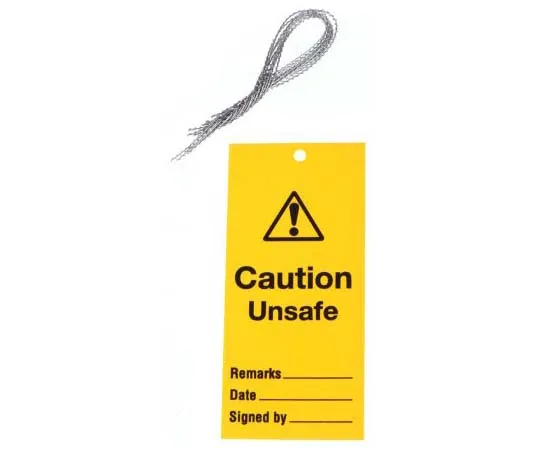 63-7816-02　RS PRO 10 x General danger Label (English), Black/Yellow Self-Adhesive Plastic　763-2106