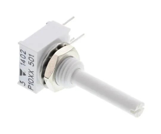 63-7986-37　Vishay 1 Gang Rotary Cermet Potentiometer with a 3 mm Dia. Shaft, 500Ω, ±10%, 0.5W, Linear P10XXAI501KB30　P10XXAI501KB30