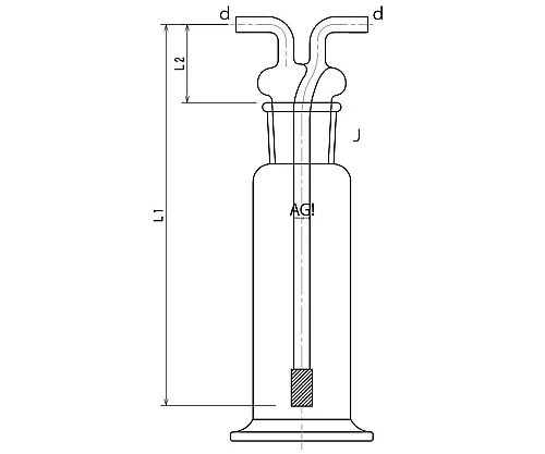 61-3630-15　［Discontinued］Gas-Washing Bottle with Cylindrical Filter 1000mL　4104-1000