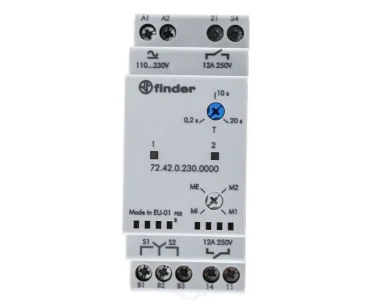 63-7983-32　Finder 72 Series MultiFunction Monitoring Relay With DPST Contacts, 110 → 240 V ac/dc　72.42.0.230.0000