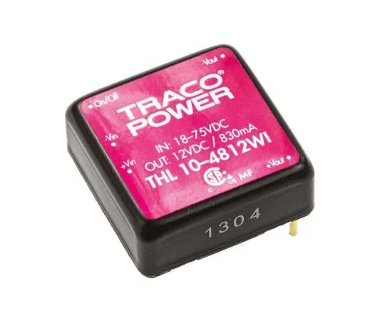 63-7773-34　TRACOPOWER THL 10WI 10W Isolated DC-DC Converter Through Hole, Voltage in 18 → 75 V dc, Voltage out 12V dc　THL 10-4812WI