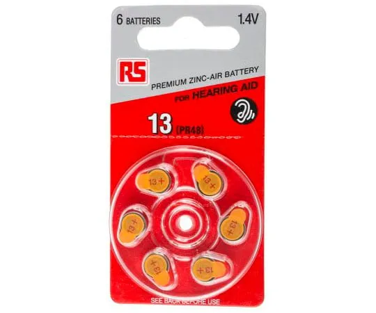 63-8001-04　RS Button Battery, PR48, 1.4V, 7.9mm Diameter　801-0727