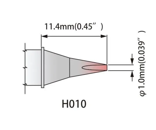 2-989-11　［Discontinued］Soldering Tip K60cH010 325 - 358℃ for Temperature Soldering Iron　K60CH010