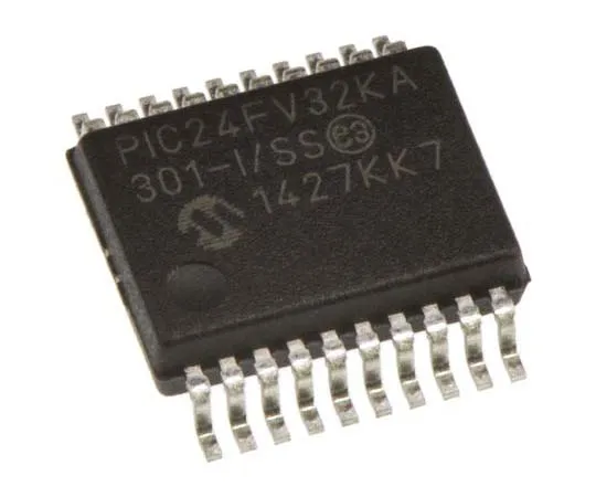 63-7788-14　Microchip PIC24FV32KA301-I/SS, 16bit PIC Microcontroller, 32MHz, 32 kB Flash, 20-Pin SSOP　PIC24FV32KA301-I/SS